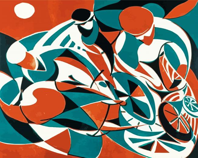 Abstract Cyclists Art paint by numbers