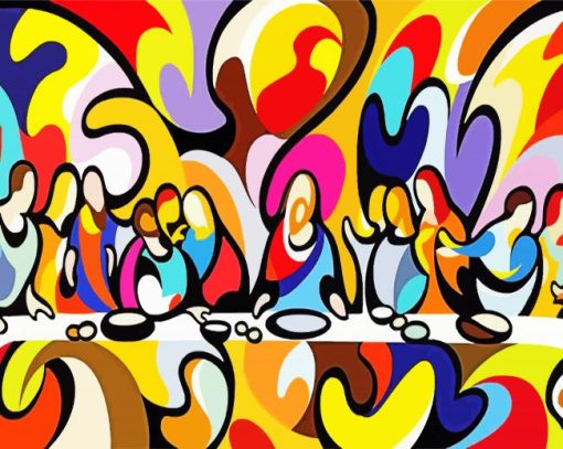 Abstract Last Supper paint byb numbers