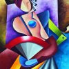 Abstract Cubism Woman paint by numbers