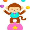 Adorable Circus Monkey paint by numbers