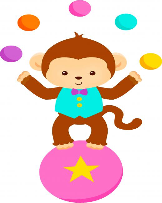 Adorable Circus Monkey paint by numbers