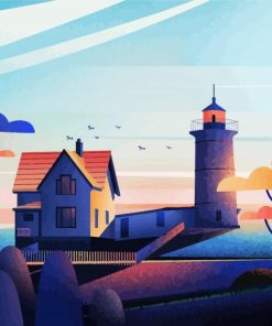 Lighthouse Illustration paint by numbers