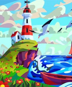 Aesthetic Lighthouse Art paint by numbers
