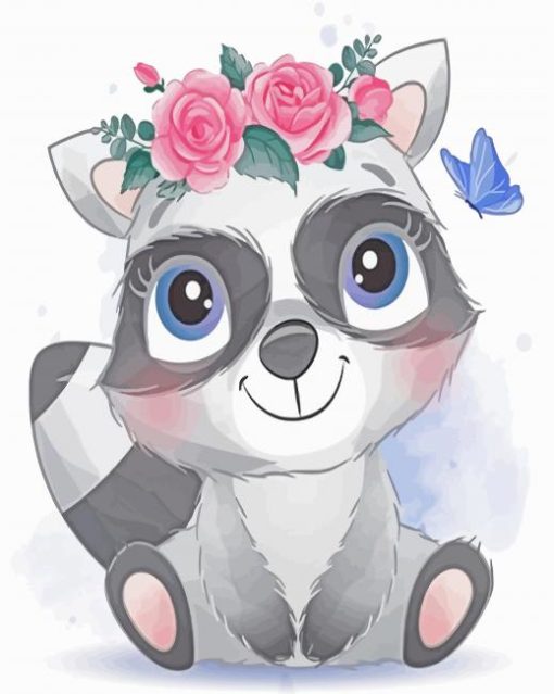 Aesthetic Raccoon paint by numbers
