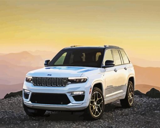 White Grand Cherokee paint by numbers