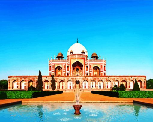 Aesthetic Humayun's Tomb paint by numbers