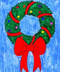Aesthetic Wreath Christmas paint by numbers