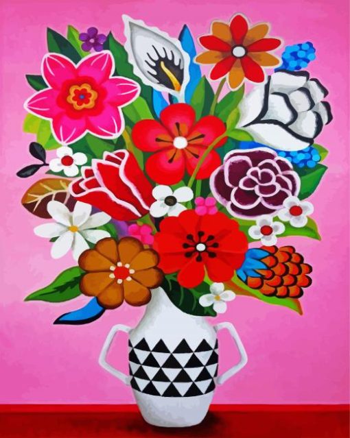 Beautiful Vase Of Flowers paint by numbers