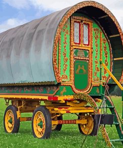 Aesthetic Bow Top Gypsy Wagon paint by numbers