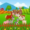 Happy Animals In Farm paint by numbers