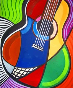 Colorful Guitar Art paint by numbers