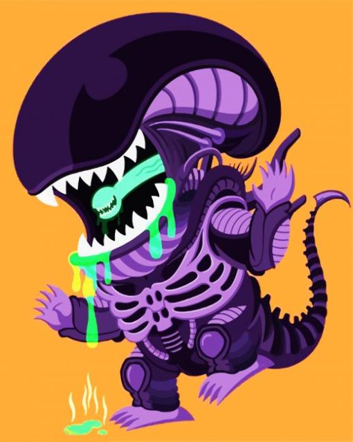 Baby Xenomorph paint by numbers