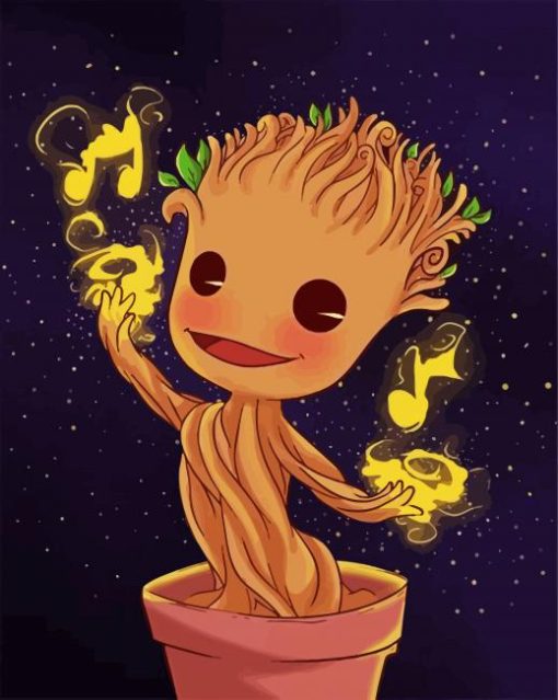 Baby Groot In Pot paint by numbers