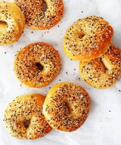 Bagels Homemade Foods paint by numbers