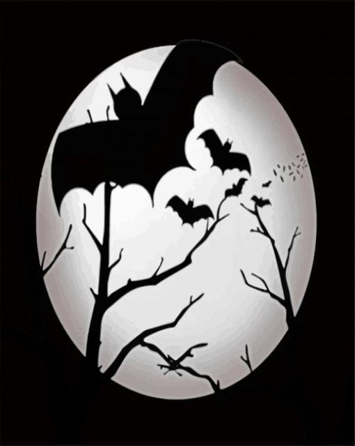Bats Silhouettes paint by numbers