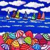 Colorful Beach Umbrellas paint by numbers