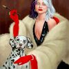 Cruella And Dalmatian Dog paint by numbers