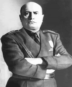 Monochrome Benito Mussolini paint by numbers