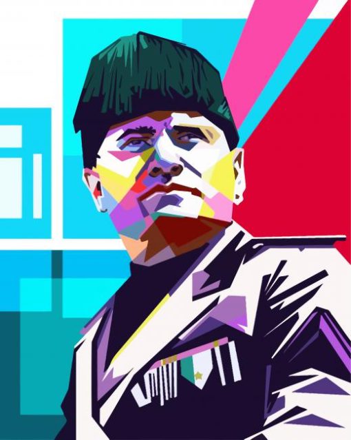 Benito Mussolini Pop Art paint by numbers