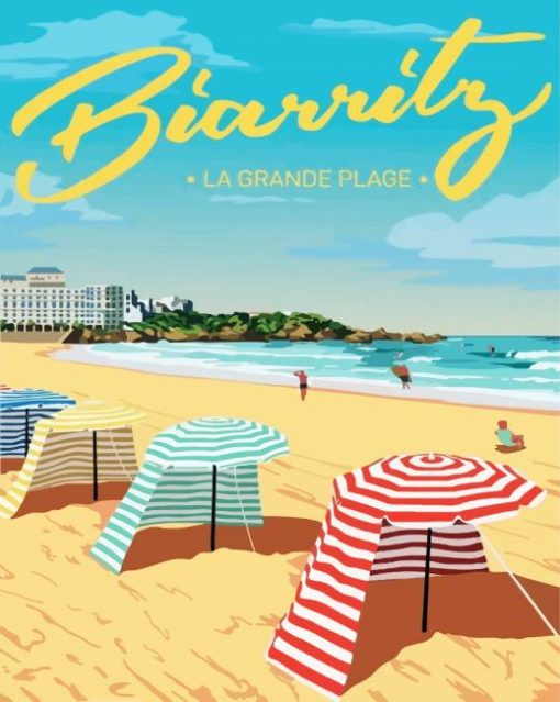 France Biarritz Beach paint by numbers