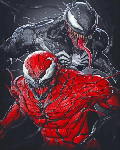Black Venom Carnage paint by numbers