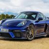 Cool Blue Porsche Cayman paint by numbers