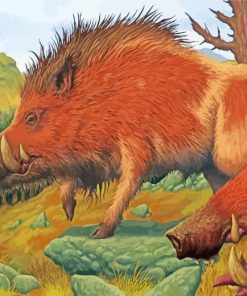 Wild Boar In Forest paint by numbers