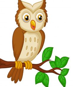 Owl On Branch paint by numbers