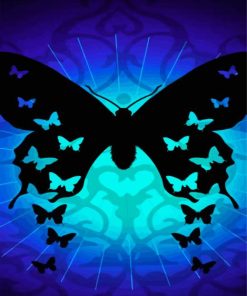 Butterflies Silhouettes paint by numbers