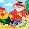 Cat And Chicken paint by numbers