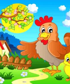 Chicken And Chick paint by numbers