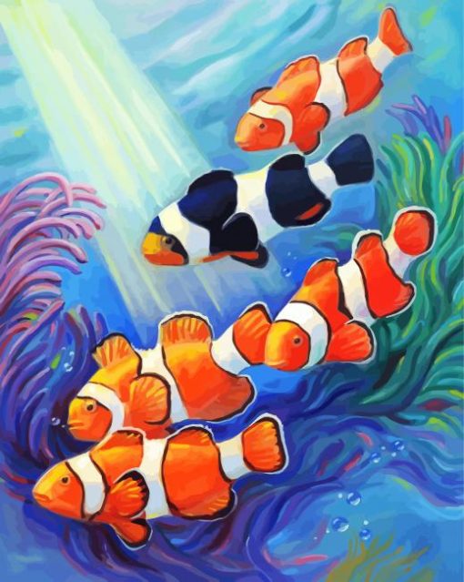 Clownfish Family paint by numbers