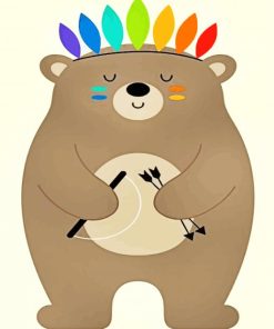 Bear With Headdress paint by numbers