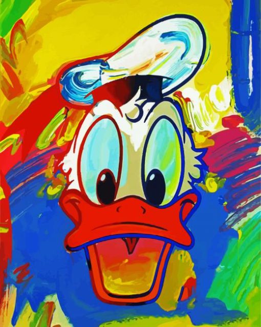 Colorful Donald Duck paint by numbers