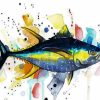 Colorful Splatter Tuna Fish paint by numbers