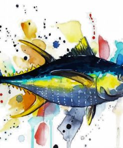 Colorful Splatter Tuna Fish paint by numbers