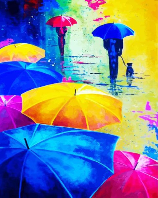 Colorful Umbrella paint by numbers