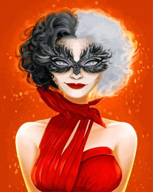 Cruella With Eye Mask paint by numbers