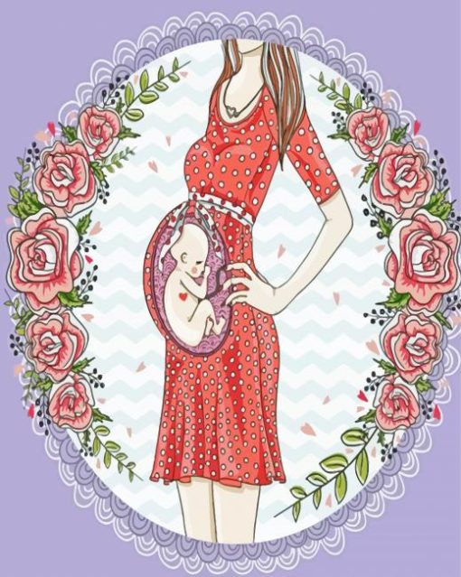 Cute Unborn Baby paint by numbers