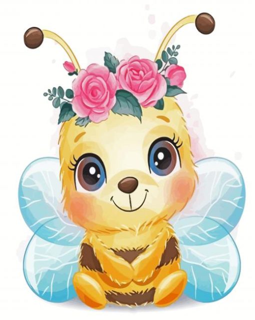 Cute Bee Insect paint by numbers