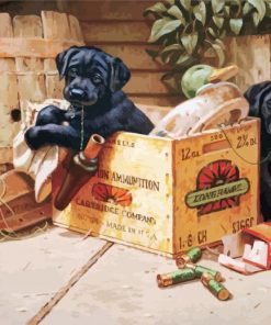 Adorable Black Dogs paint by numbers