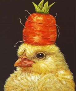 Chick With Carrot paint by numbers