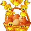 Yellow Chicks And Eggs paint by numbers