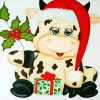 Christmas Cow paint by numbers