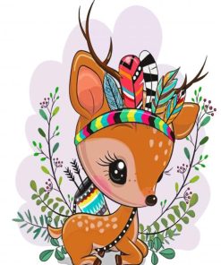 Cute Deer Animal paint by numbers