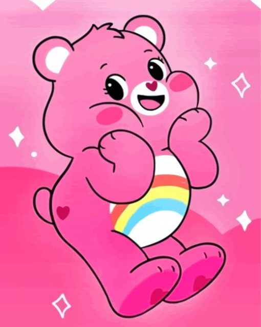 Cute Pink Bear paint by numbers