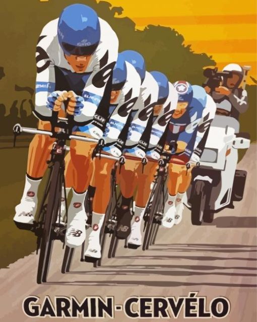 Cycling Competition Illustration paint by numbers