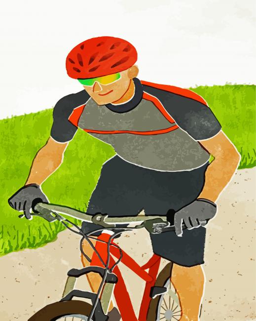 Cyclist Man Art paint by numbers