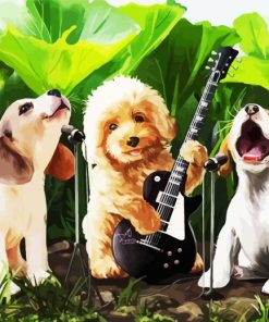 Dogs Rock Band paint by numbers