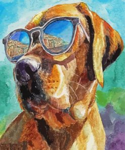 Dog Wearing Glasses paint by numbers